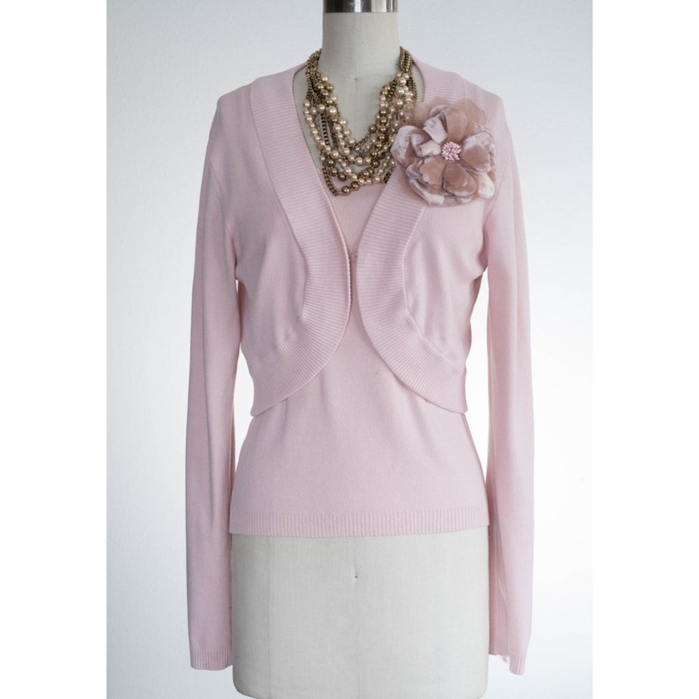 LOFT: Vintage Bolero 3-Piece Soft Pink Sweater Set
